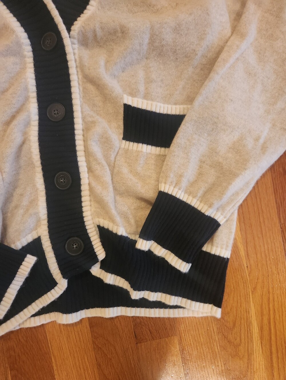 NAADAM 100% CASHMERE Color Block cardigan S - Picture 3 of 6